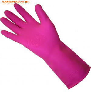 MyungJin "Rubber Glove Hook-Type" Перчатки латексные хозяйственные, c крючком, размер S. (фото, вид 1)