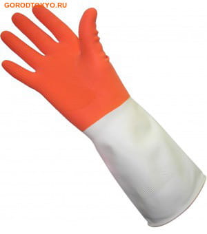 MyungJin "Rubber Glove Two Tone" Перчатки латексные хозяйственные двухцветные, размер S. (фото, вид 1)