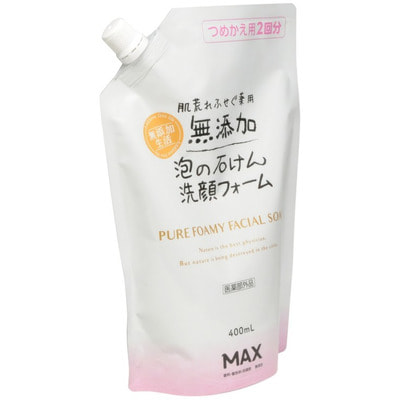 MAX "Pure Facial Foam" Пенка для умывания, натуральная, для чувствительной кожи, сменная упаковка, 200 мл. (вид 1) MAX "Pure Facial Foam" Пенка для умывания, натуральная, для чувствительной кожи, сменная упаковка, 200 мл. (фото, вид 1)