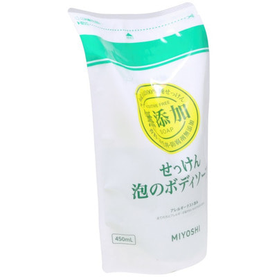 Miyoshi "Additive Free Bubble Body Soap" Пенящееся жидкое мыло для тела на основе натуральных компонентов, сменная упаковка, 450 мл. (вид 1) Miyoshi "Additive Free Bubble Body Soap" Пенящееся жидкое мыло для тела на основе натуральных компонентов, сменная упаковка, 450 мл. (фото, вид 1)