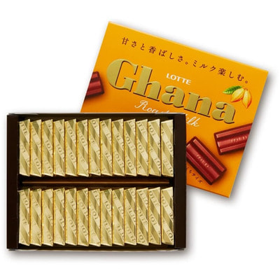 Lotte "Ghana Excellent Roast Milk" Шоколад со вкусом молочной карамели в подарочной упаковке, 26 шт. (вид 1) Lotte "Ghana Excellent Roast Milk" Шоколад со вкусом молочной карамели в подарочной упаковке, 26 шт. (фото, вид 1)