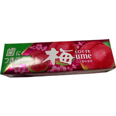 Lotte "Plum Gum" Жевательная резинка со вкусом японской сливы, 9 пластинок. (вид 3) Lotte "Plum Gum" Жевательная резинка со вкусом японской сливы, 9 пластинок. (фото, вид 3)
