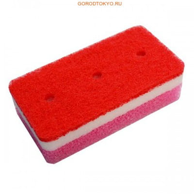 Ohe Corporation "Tafupon Medium Sponge R" Губка для мытья посуды (трёхслойная, верхний слой средней жёсткости). (фото, вид 1)