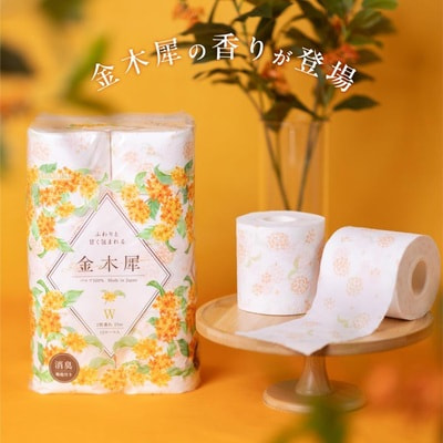 Marutomi "Tissue Hanataba Osmanthus Double" Туалетная бумага двухслойная, с ароматом османтуса, 12 рулонов по 25 м. (вид 1) Marutomi "Tissue Hanataba Osmanthus Double" Туалетная бумага двухслойная, с ароматом османтуса, 12 рулонов по 25 м. (фото, вид 1)