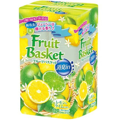 Marutomi "Tissue Fruit Basket Lemon and Lime Double" Туалетная бумага двухслойная, с ароматом цитрусовых, 12 рулонов по 27,5 м. (вид 1) Marutomi "Tissue Fruit Basket Lemon and Lime Double" Туалетная бумага двухслойная, с ароматом цитрусовых, 12 рулонов по 27,5 м. (фото, вид 1)