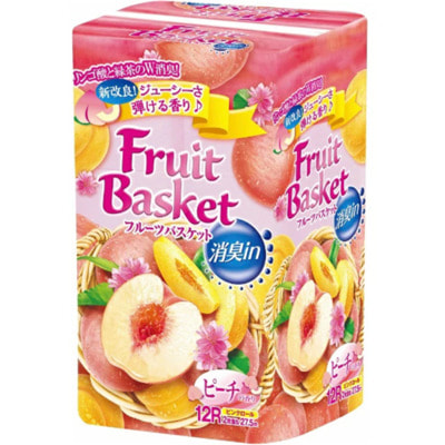 Marutomi "Tissue Fruit Basket Peach Double" Туалетная бумага двухслойная, с ароматом персика, 12 рулонов по 27,5 м. (вид 1) Marutomi "Tissue Fruit Basket Peach Double" Туалетная бумага двухслойная, с ароматом персика, 12 рулонов по 27,5 м. (фото, вид 1)