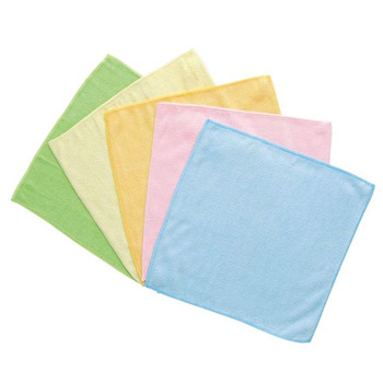 LEC Салфетки из микрофибры для влажной и сухой уборки, цветные, размер 27 х 27 см., 5 шт. (фото, вид 2)