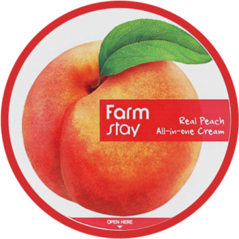 FarmStay "Real Peach All-in-one Cream" Многофункциональный крем с экстрактом персика, 300 мл. (фото, вид 1)