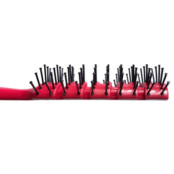 Vess "Skelton brush" Профессиональная расческа для укладки волос, с антибактериальным эффектом, цвет ручки красный. (фото, вид 2)