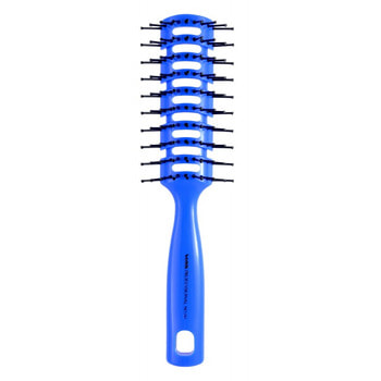 Vess "Skelton brush" Профессиональная расческа для укладки волос, с антибактериальным эффектом, цвет ручки синий. (фото, вид 2)