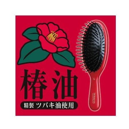 Ikemoto "Tsubaki Oil Combination Cushion Brush" Щетка для ухода и восстановления поврежденных волос, с маслом камелии японской, 1 шт. (фото, вид 3)