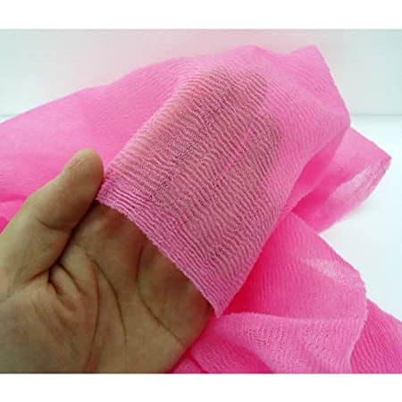 Ohe Corporation «Cure Nylon Towel» (Regular) массажная мочалка средней жесткости, цвет розовый 28 см. на 110 см. (фото, вид 2)