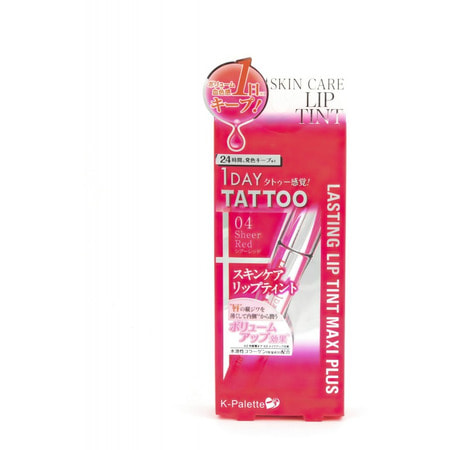K-Palette "Lasting Lip Tint" Увлажняющий и ухаживающий жидкий тинт для губ, с охлаждающим эффектом тон 04, прозрачный ягодно-красный. (фото, вид 1)