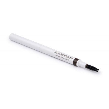 Sana "New Born Powdery Pencil Brow Ex" Мягкий пудровый карандаш для бровей с щеточкой, тон 01, серо-коричневый. (фото, вид 3)