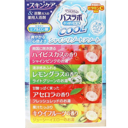 Hakugen "Earth Hers Cool" Соль для ванны с охлаждающим эффектом на основе углекислого газа с витамином С, с ароматами ацироллы, киви, лемонграсса, гибискуса, 16 таблеток по 45 гр. (фото, вид 2)