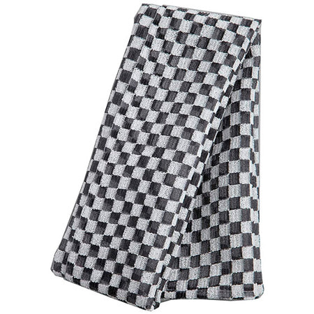 Aisen "Men's Body Towel Checked Pattern" Мочалка массажная мужская жесткая, удлиненная, черно-белая, 28 х 120 см. (фото, вид 1)