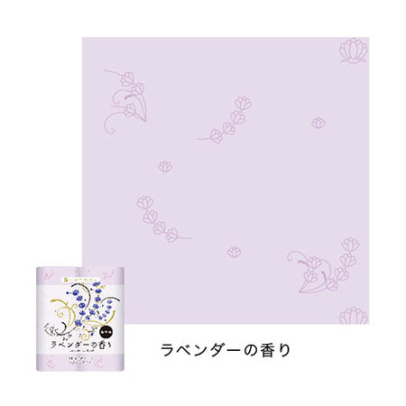 Shikoku Tokushi Парфюмированная туалетная бумага "Shikoku Lavender-no-Kaori", 12 рулонов по 30 м., 2-х слойная. Аромат лаванды. (фото, вид 1)