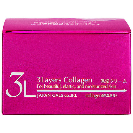 Japan Gals "3 Layers Collagen" Увлажняющий и подтягивающий крем для лица с трехслойным коллагеном, 60 гр. (фото, вид 3)