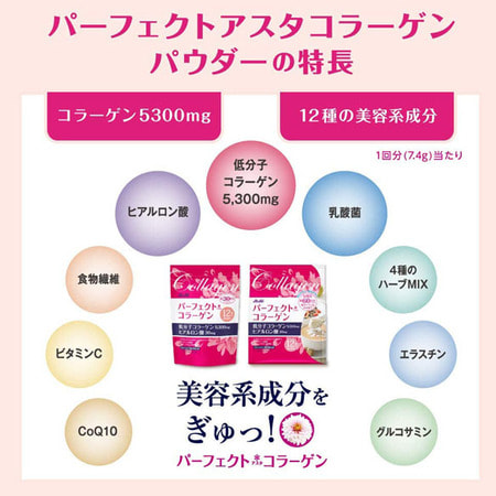 Asahi "Perfect Collagen Powder" Амино коллаген и гиалуроновая кислота, 225 гр. (фото, вид 2)