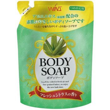 Nihon "Wins Body Soap aloe" Крем-мыло для тела, с экстрактом алоэ и богатым ароматом, мягкая упаковка, 400 мл.