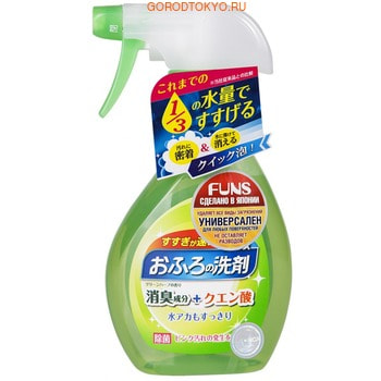 Daiichi Чистящий спрей "Funs" для ванной комнаты, с ароматом свежей зелени, 380 мл.