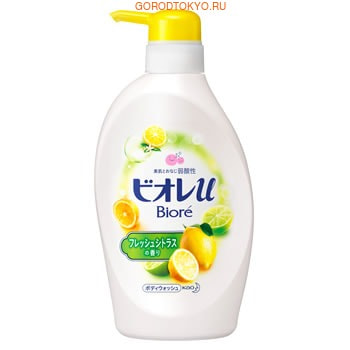 KAO "Biore U Smile Time" Мягкое пенное мыло для всей семьи, освежающий цитрусовый аромат, 480 мл.