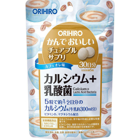 Orihiro БАД Кальций с витамином D со вкусом кофе "Орихиро", 150 таблеток.