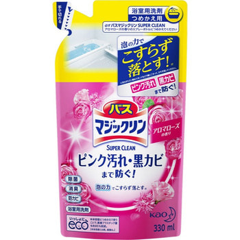 KAO "Magiclean Super Clean" Пенящееся моющее средство для ванной комнаты, с ароматом роз, запасной блок, 330 мл.