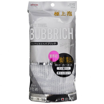 Aisen "Bubbrich" Мочалка для тела, с высоким пенообразованием, жёсткая, 28 х 100 см, 1 шт. (фото)