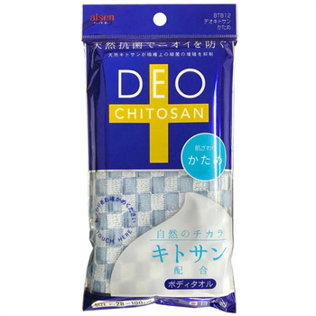Aisen "Deo Chitosan" Мочалка для тела с хитозаном, жёсткая, голубая, 28 х 100 см, 1 шт. (фото)