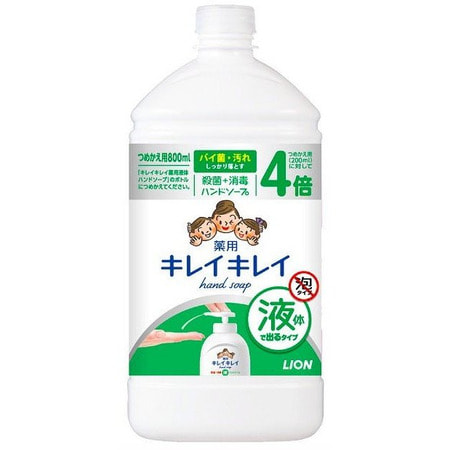 Lion "KireiKirei" Жидкое антибактериальное мыло для рук с маслом розмарина для всей семьи, с фруктово-цитрусовым ароматом, бутылка с крышкой, 800 мл.