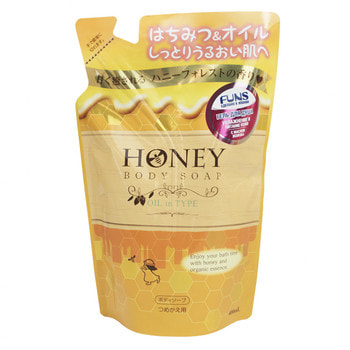 Daiichi "Honey Oil" Гель для душа увлажняющий с экстрактом меда и маслом жожоба, сменная упаковка, 400 мл.