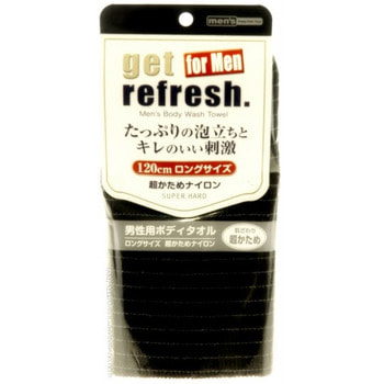 Yokozuna "Get refresh for Men Super Hard" Мочалка-полотенце сверхжёсткая для мужчин, чёрная. (фото)