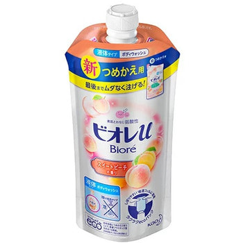 KAO "Biore U" Мягкое пенное мыло для всей семьи, аромат сладкого персика, сменная упаковка, 340 мл.