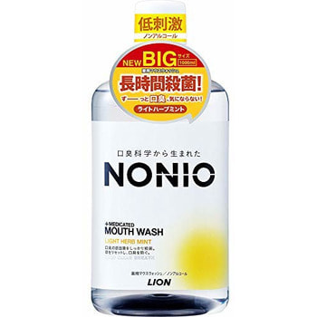 Lion "Nonio" Ежедневный зубной ополаскиватель с длительной защитой от неприятного запаха, без спирта, легкий аромат трав и мяты, 1000 мл.