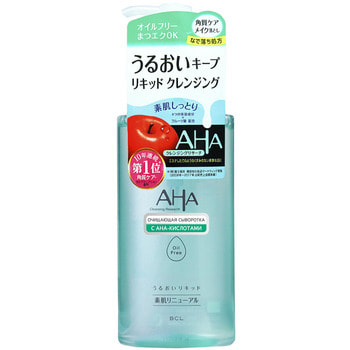 BCL "AHA" Очищающая сыворотка для снятия макияжа 2-в-1 с фруктовыми кислотами для нормальной и комбинированной кожи, 200 мл. (фото)