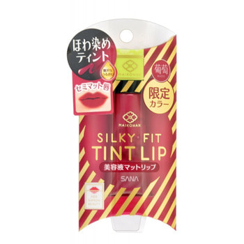 Sana "Maikohan liquid matte lip 04" Жидкий полуматовый тинт для губ, тон 04, винный. (фото)