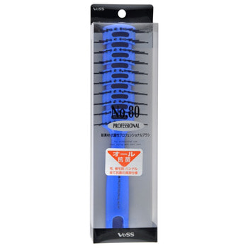 Vess "Skelton brush" Профессиональная расческа для укладки волос, с антибактериальным эффектом, цвет ручки синий. (фото)