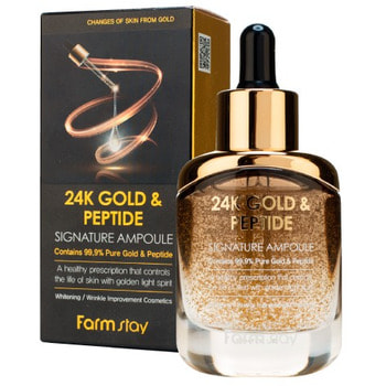 FarmStay "24K Gold & Peptide Signature Ampoule" Ампульная сыворотка с золотом и пептидами, 35 мл.