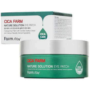 FarmStay "Cica Farm Nature Solution Eye Patch" Гидрогелевые восстанавливающие патчи для области вокруг глаз с центеллой азиатской, 60 шт.
