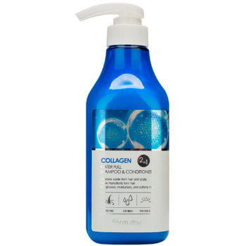 FarmStay "Collagen Water Full Shampoo&Conditioner" Шампунь-кондиционер увлажняющий с коллагеном, 530 мл.