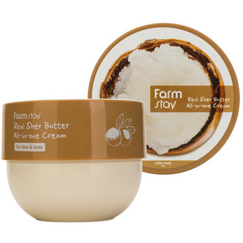 FarmStay "Real Shea Butter All-In-One Cream" Многофункциональный крем с маслом ши, 300 мл.