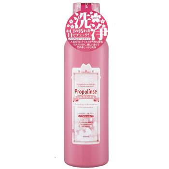 Pieras "Propolinse Sakura" Ополаскиватель для полости рта, с индикацией загрязнения, с прополисом и ароматом сакуры, 600 мл. (фото)
