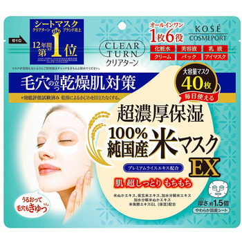 Kose Cosmeport "Clear Turn Firmness Japanese Rice Mask EX"    ,   ,    , 40 .