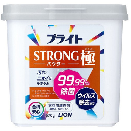 Lion "Bright Strong Kiwami Powder" Порошковый кислородный отбеливатель для стойких загрязнений, с антибактериальным и дезодорирующим эффектом, 570 г. (фото)