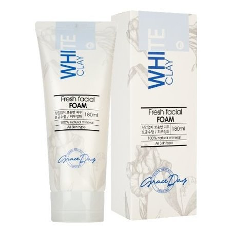 Grace Day "White Clay Fresh Facial Foam" Пенка для умывания с белой глиной, 180 мл.