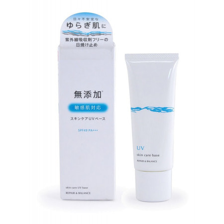 Meishoku "Repair&Balance Skin Care UV Base-Восстановление и баланс" Солнцезащитная база под макияж для чувствительной кожи лица без добавок, SPF 49PA+++ , 40 гр. (фото)