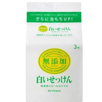 Miyoshi "Additive Free Soap Bar" Туалетное мыло на основе натуральных компонентов, 3 шт х 108 г.