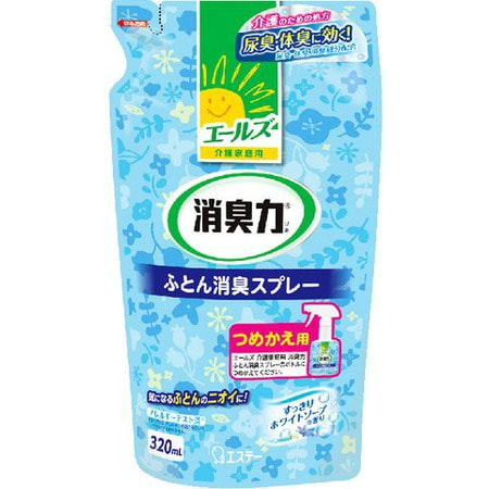 ST "Shoushuuriki" Спрей-освежитель для нейтрализации специфичных запахов с текстиля, аромат цветочного мыла, мягкая упаковка, 320 мл. (фото)