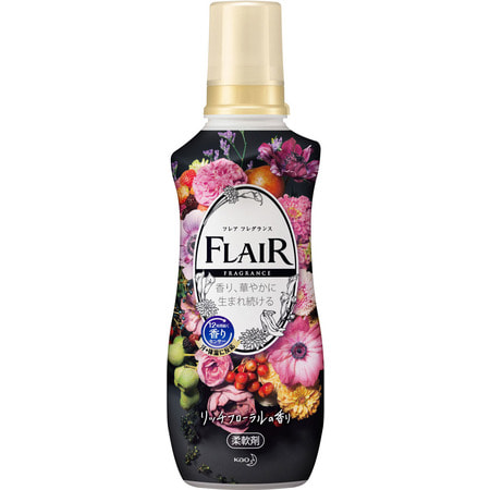 KAO "Flair Fragrance Rich Floral" Кондиционер-смягчитель для белья, с богатым фруктово-ягодным ароматом и цветочными нотками, 540 мл.